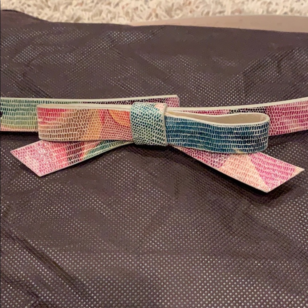 Floral print bow belt